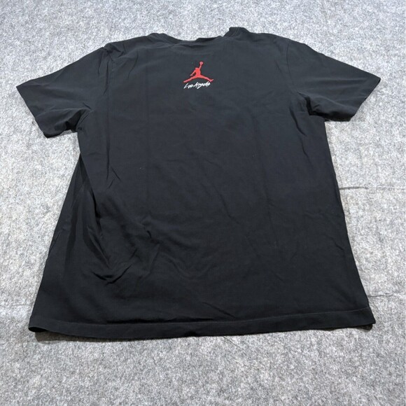 Air Jordan Shirt Mens Black Jump Man Los Angeles Logo Basketball Athletic Sz L - Picture 7 of 10